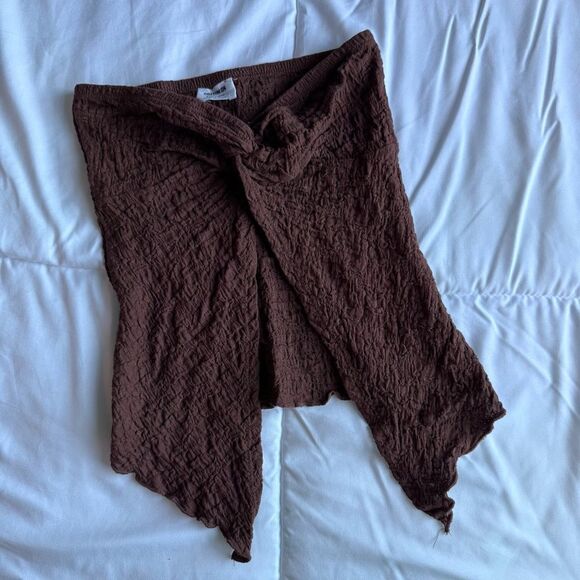 Cotton On Asymmetrical Brown tube top - Picture 2 of 6